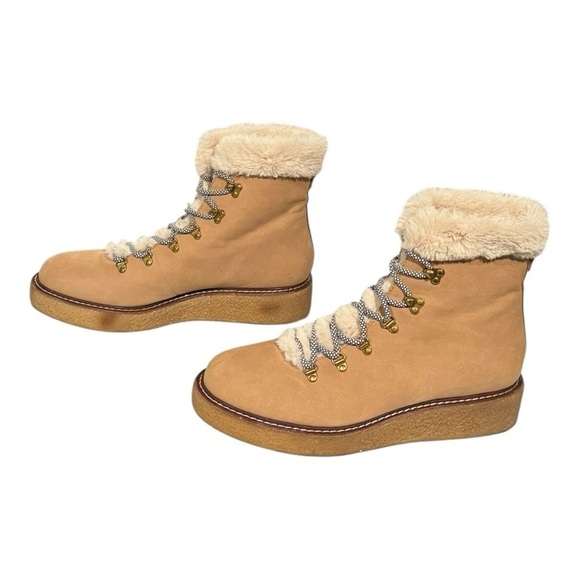 J. CREW Nubuck Nordic Crepe Sole Wedged Lace Up Winter Bootie Size 12 - Picture 5 of 11